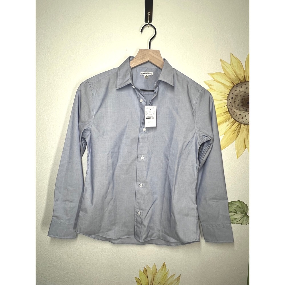 Crewcuts Boys Light Blue End-on-End Button Down Dress Shirt Size 12 CA381 NEW